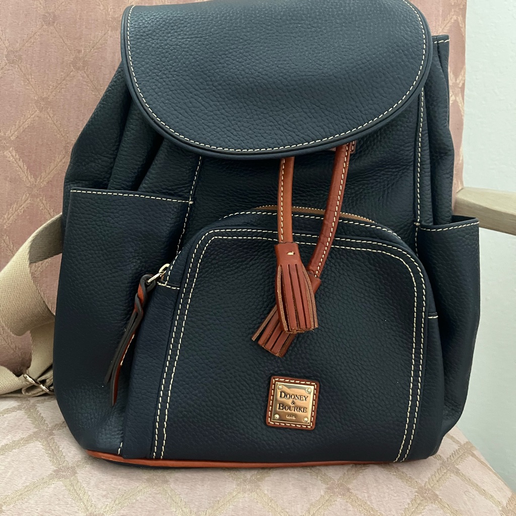 Dooney & Bourke Blue Leather Backpack. New